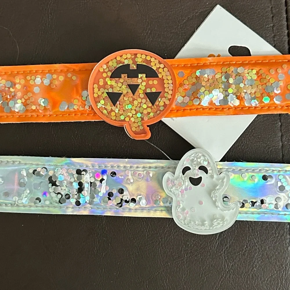 Claire’s Halloween Pumpkin & Ghost Slap Bracelet set